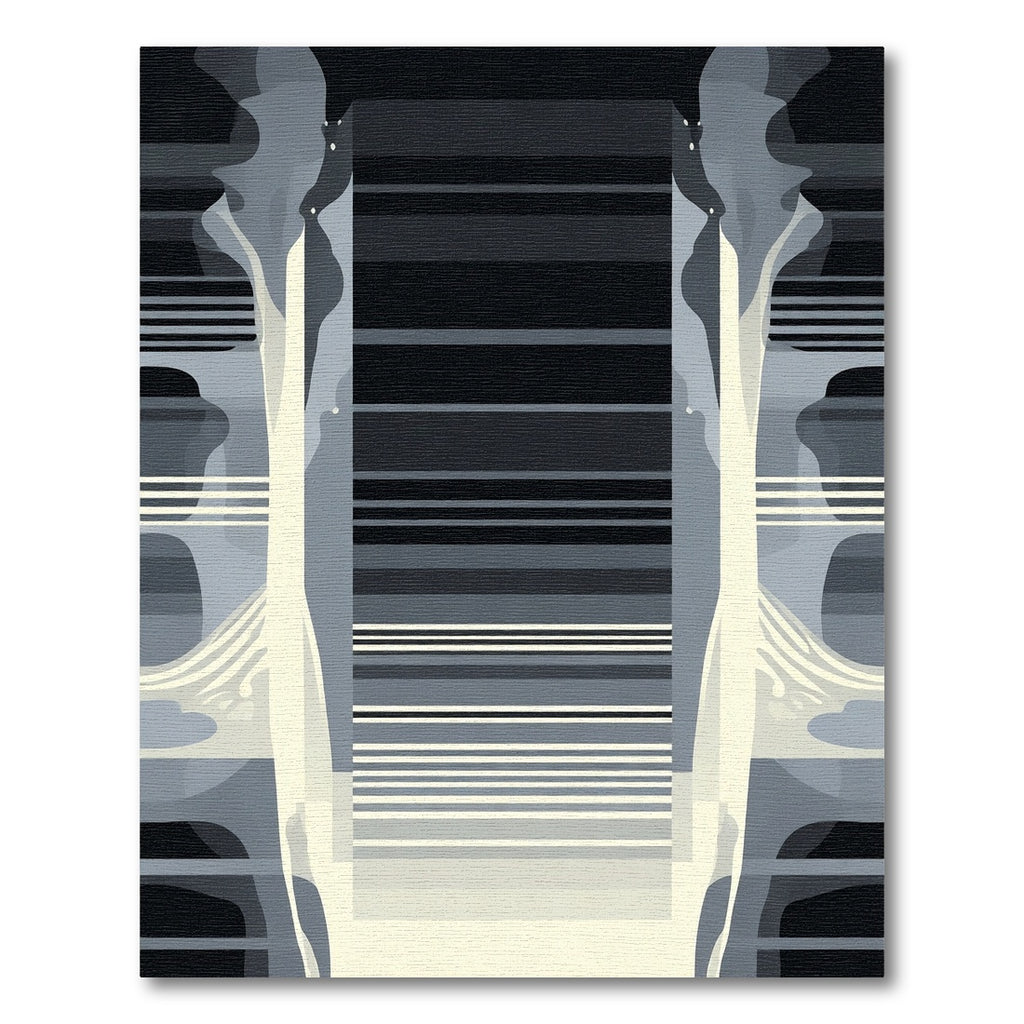 Monochromatic Abstract Waterfall Stripes Rug