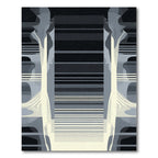 Monochromatic Abstract Waterfall Stripes Rug