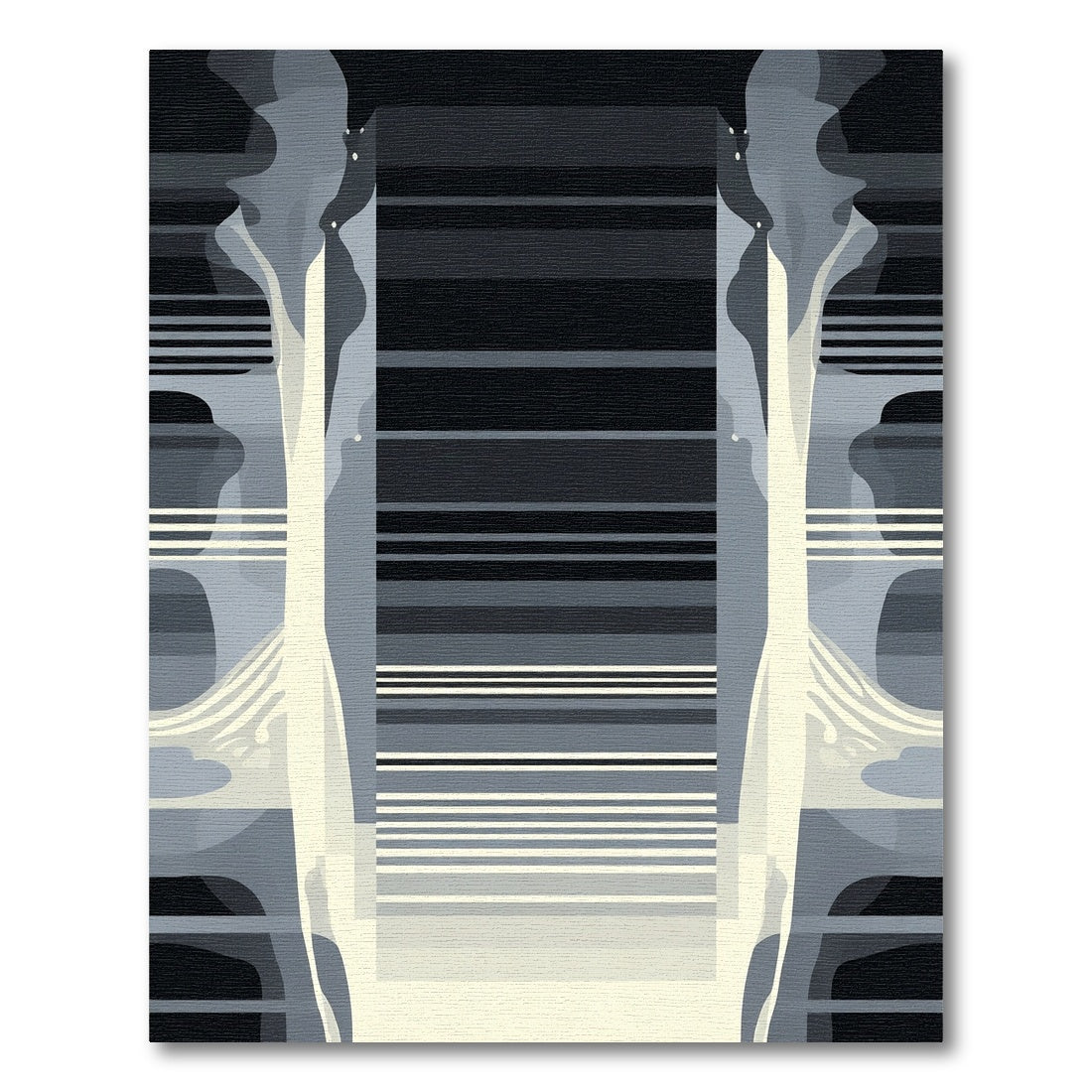 Monochromatic Abstract Waterfall Stripes Rug