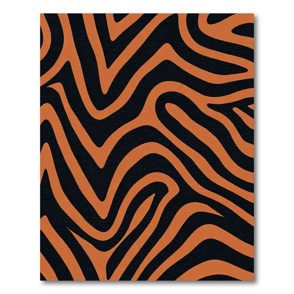 Bold Orange Black Abstract Stripes Rug