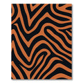 Bold Orange Black Abstract Stripes Rug