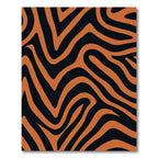 Bold Orange Black Abstract Stripes Rug