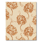 Earthy Ochre Painterly Floral Swirls Rug