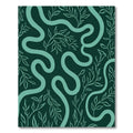 Deep Teal Winding Branch Composition Rug