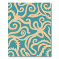 Ivory Teal Swirl Coral Rug