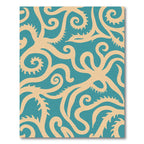 Ivory Teal Swirl Coral Rug
