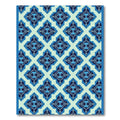 Dark Blue Geometric Tile Rug