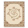 Brown Swirl Vine Border and Center Rug