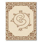 Brown Swirl Vine Border and Center Rug