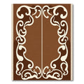 Cream Swirl Border Brown Rug