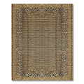 Leopard Print Bordered Animal Hide Rug