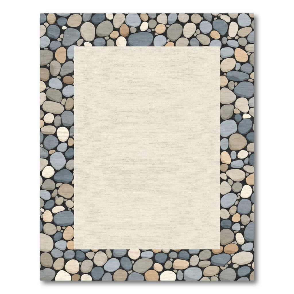 Coastal Pebble Border Natural Tone Rug