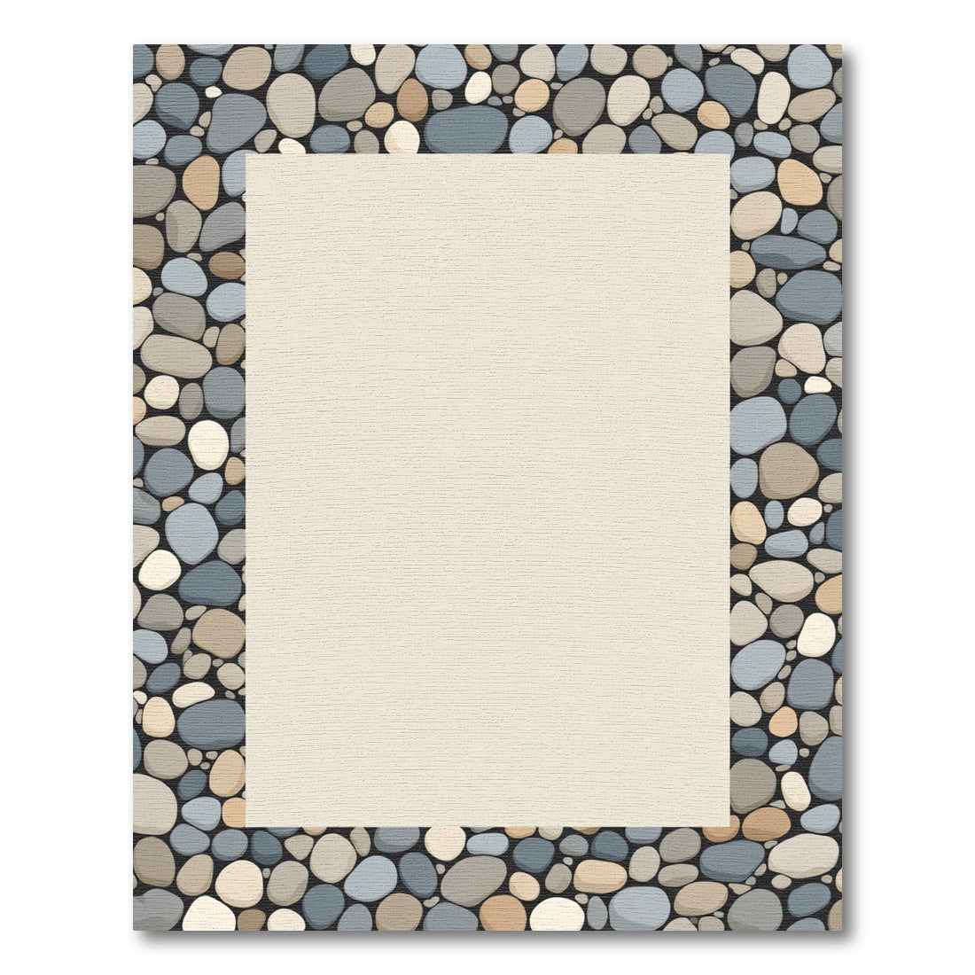 Coastal Pebble Border Natural Tone Rug