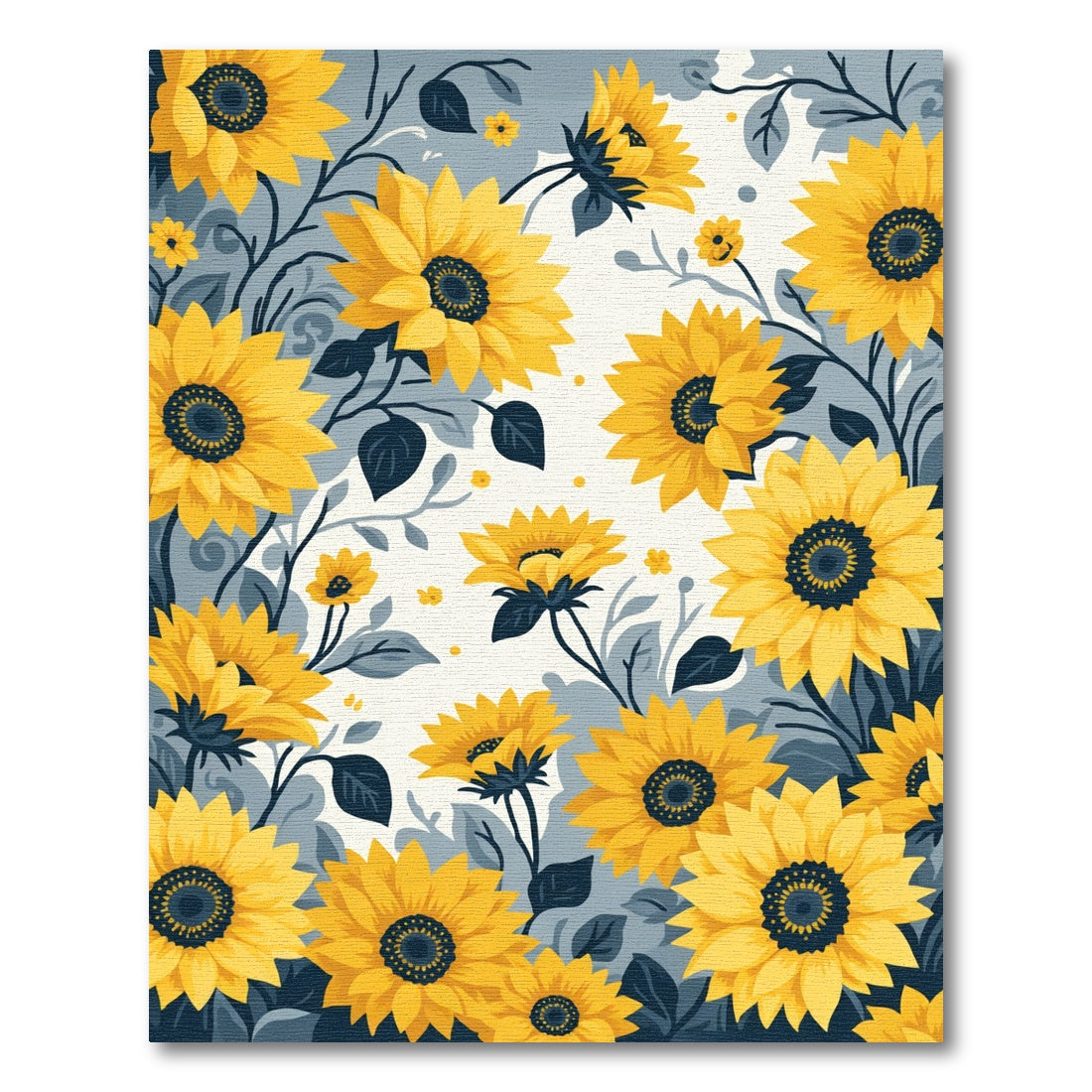 Bright Yellow Sunflower Foliage Arrangement Rug