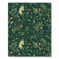 Whimsical Beige Bunny Emerald Garden Rug