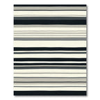 Neutral Contemporary Horizontal Stripe Rug