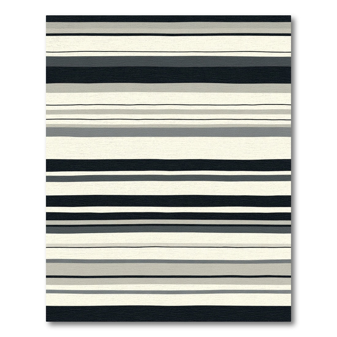 Neutral Contemporary Horizontal Stripe Rug