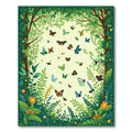 Whimsical Butterfly Garden Arching Trees Rug