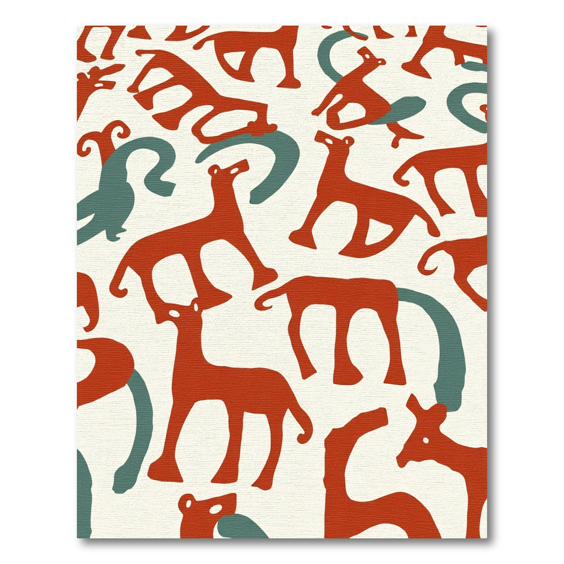Red Deer Aqua Swirls Contemporary Rug