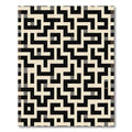 Black and Cream Geometric Maze Rug