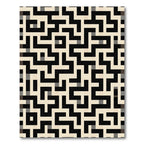 Black and Cream Geometric Maze Rug