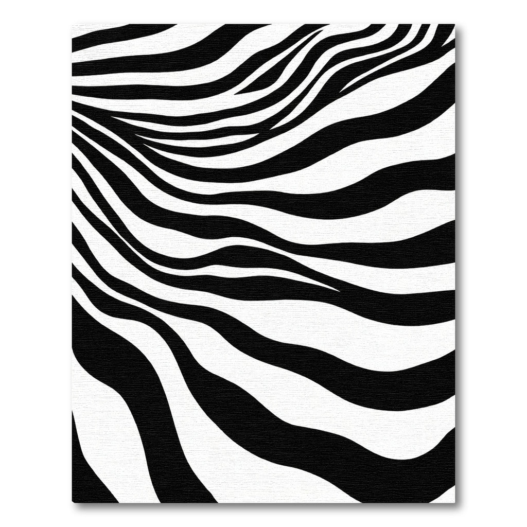 Bold Black White Abstract Zebra Waves Rug