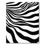 Bold Black White Abstract Zebra Waves Rug