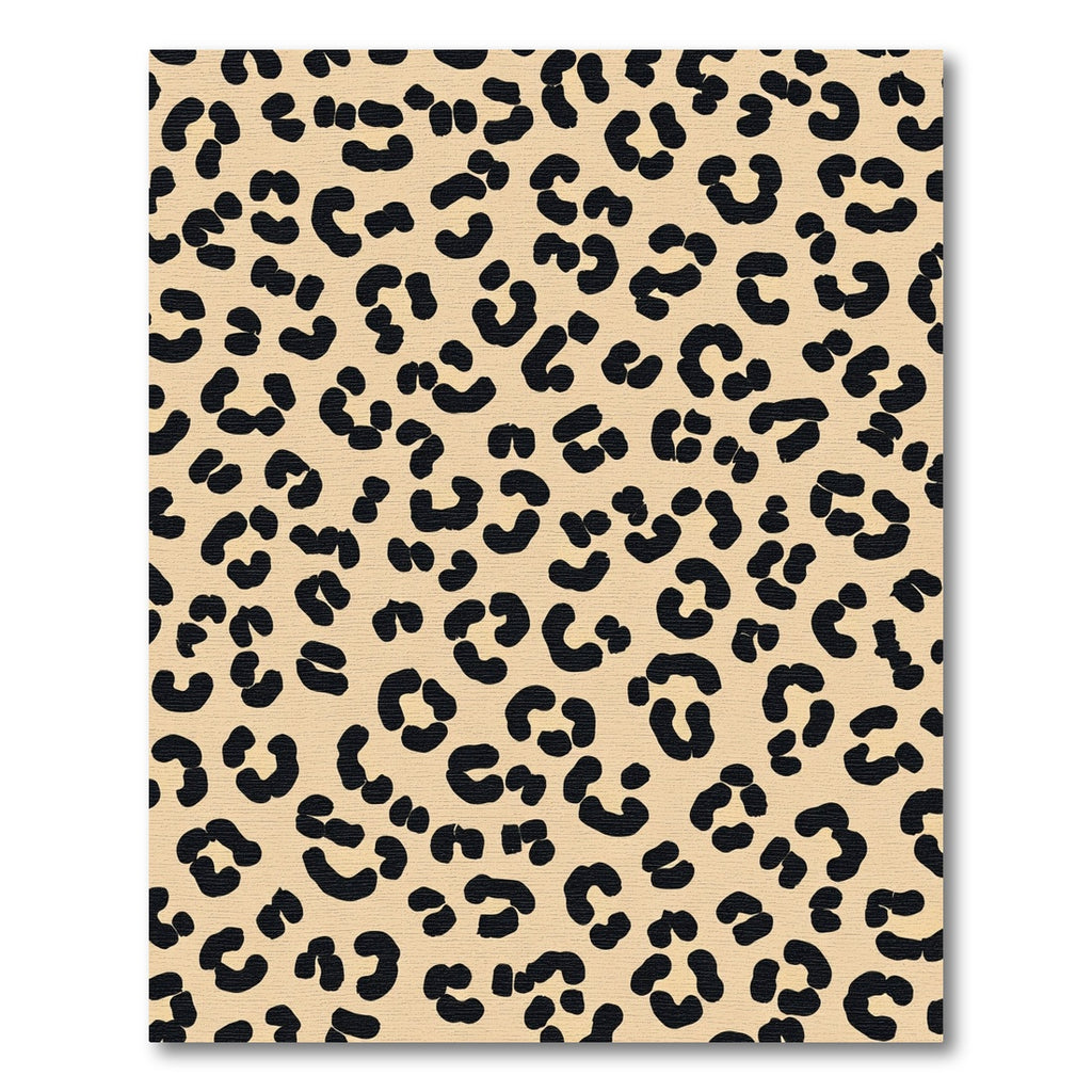 Classic Beige Black Leopard Spots Rug