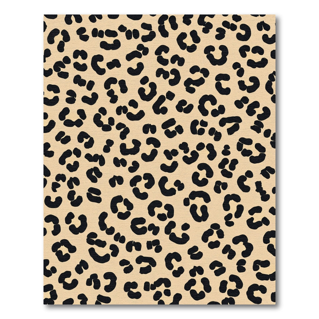 Classic Beige Black Leopard Spots Rug