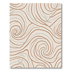 Earthy Tone Swirl Curved Lines Rug