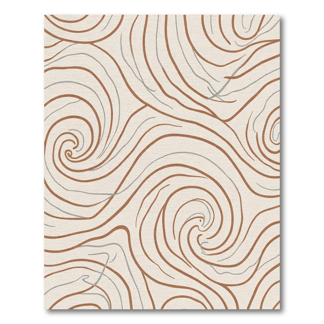 Earthy Tone Swirl Curved Lines Rug