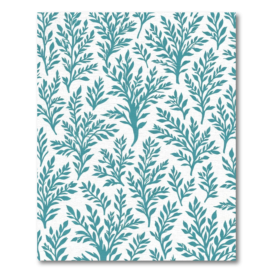 Teal Leafy Branch Repeats Rug