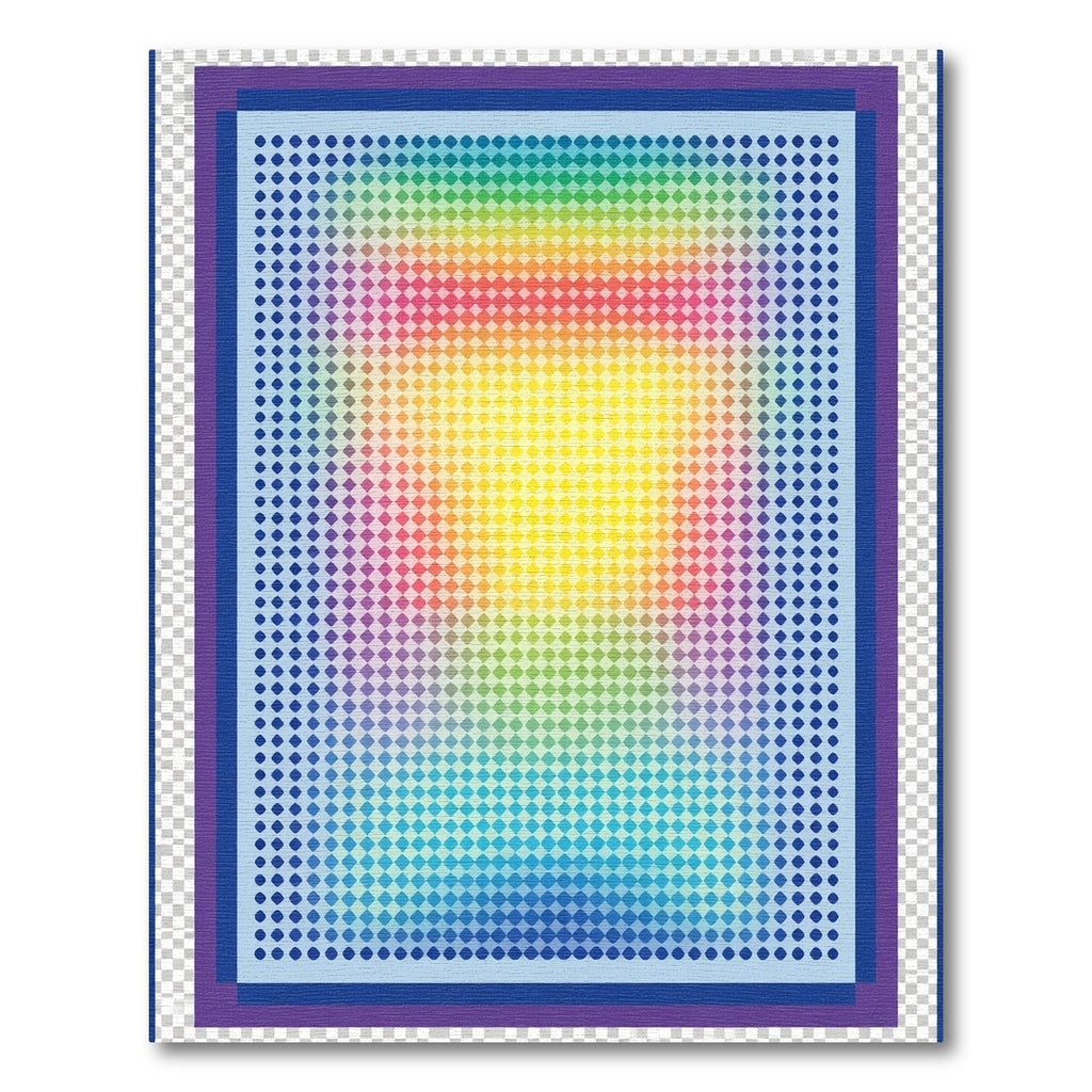 Radiant Rainbow Pixelated Geometric Rug