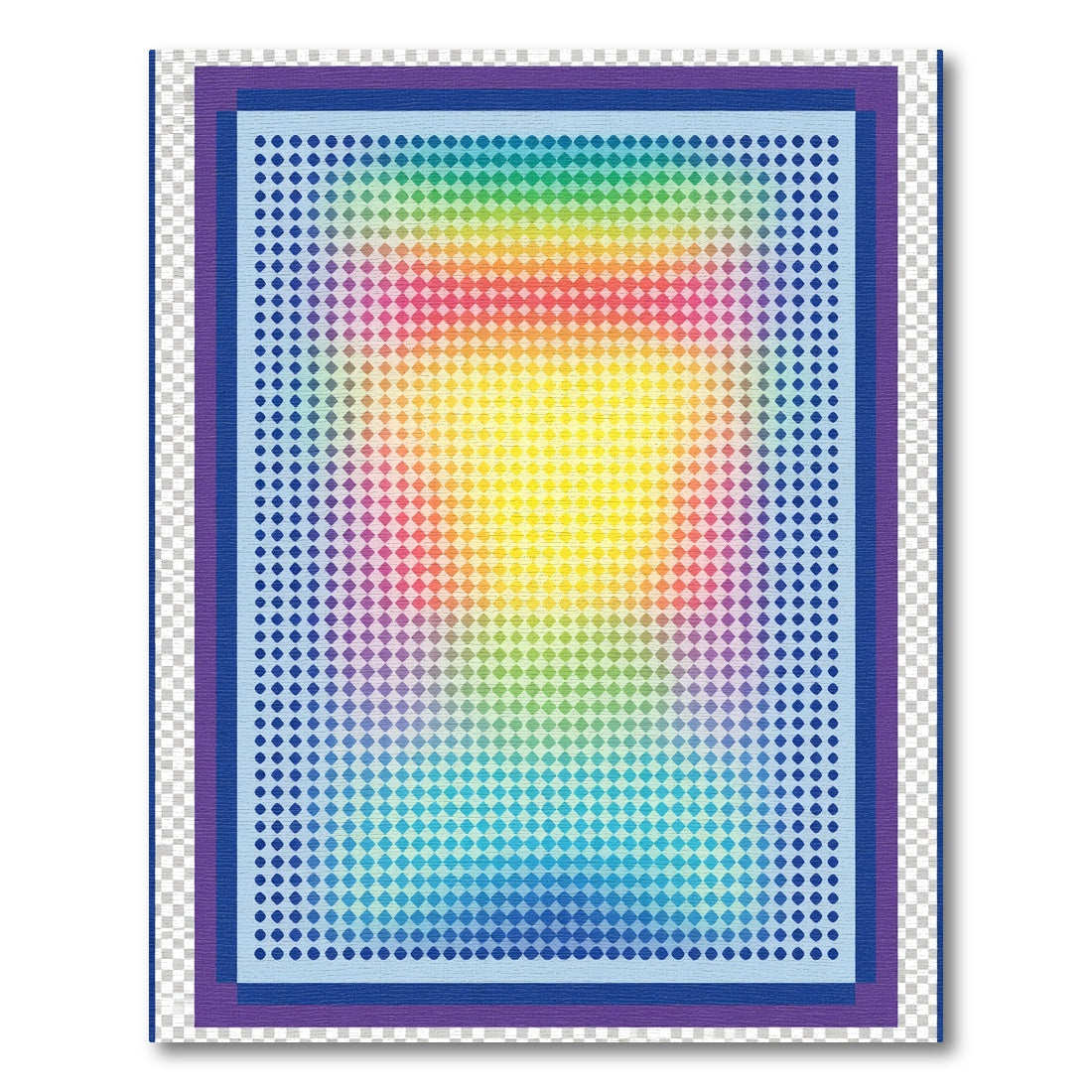 Radiant Rainbow Pixelated Geometric Rug