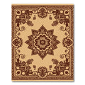 Rich Brown Floral Star Medallion Rug