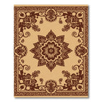 Rich Brown Floral Star Medallion Rug