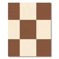 Brown Cream Checkerboard Squares Rug