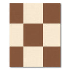 Brown Cream Checkerboard Squares Rug