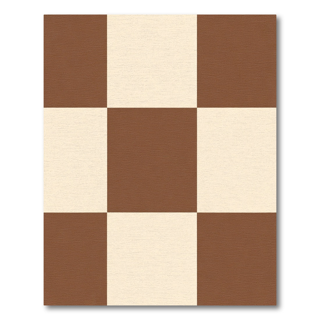 Brown Cream Checkerboard Squares Rug