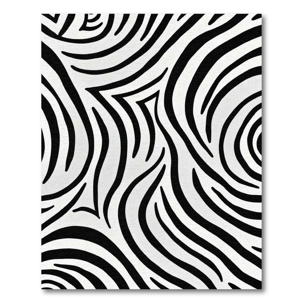 Monochrome Abstract Zebra Stripes Rug