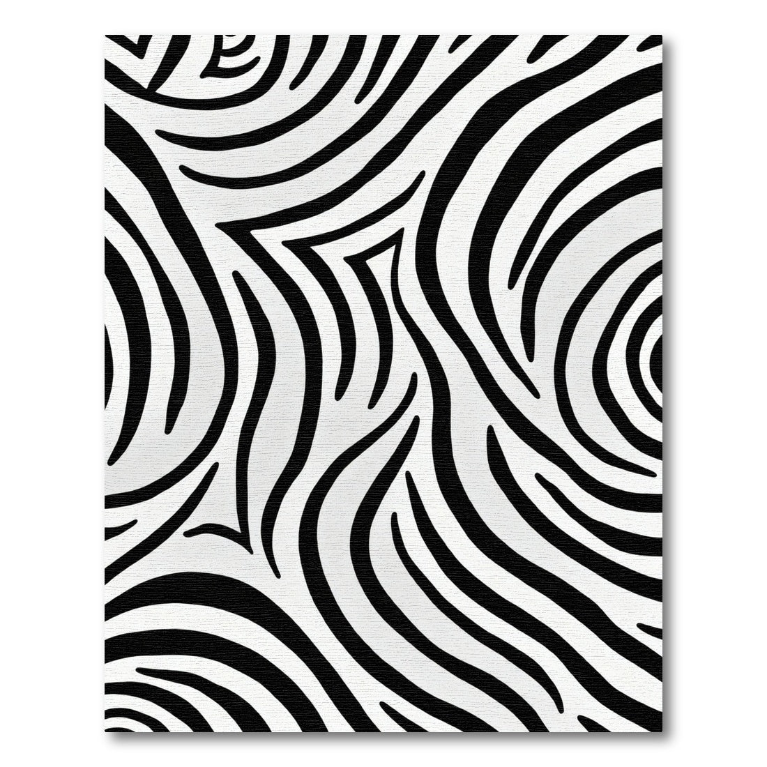 Monochrome Abstract Zebra Stripes Rug