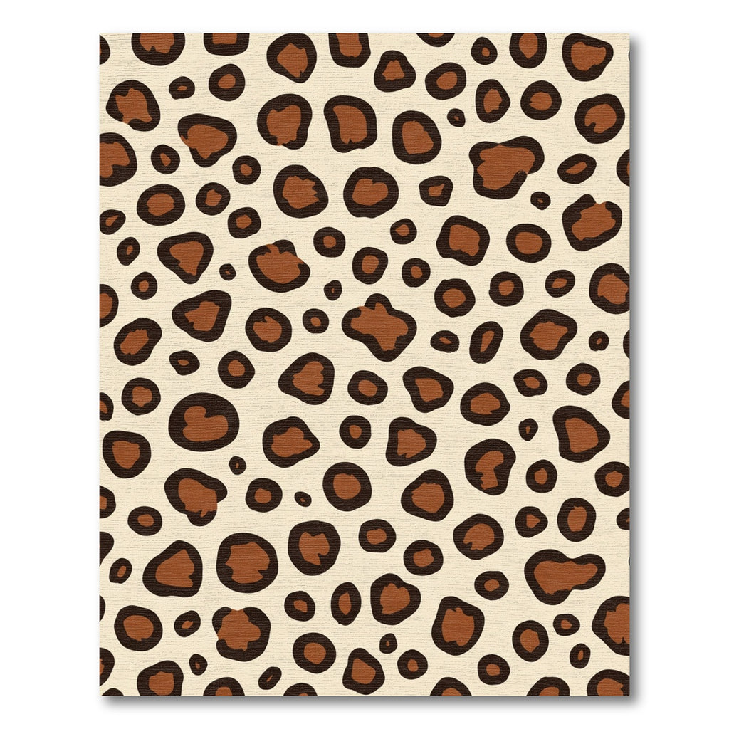 Cream Brown Animal Spots Rug