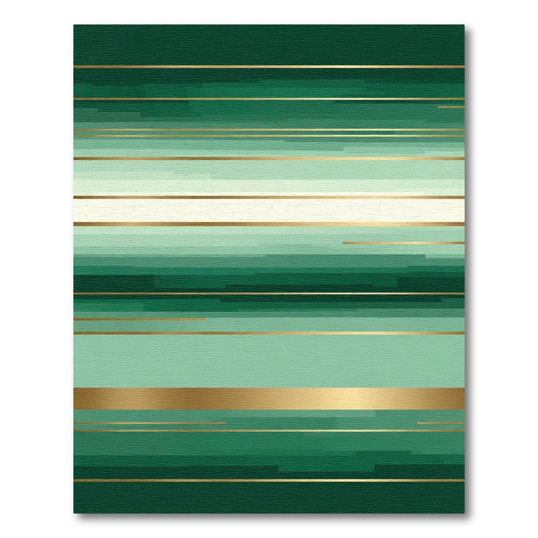 Emerald Graduated Lines Gold Accents Rug