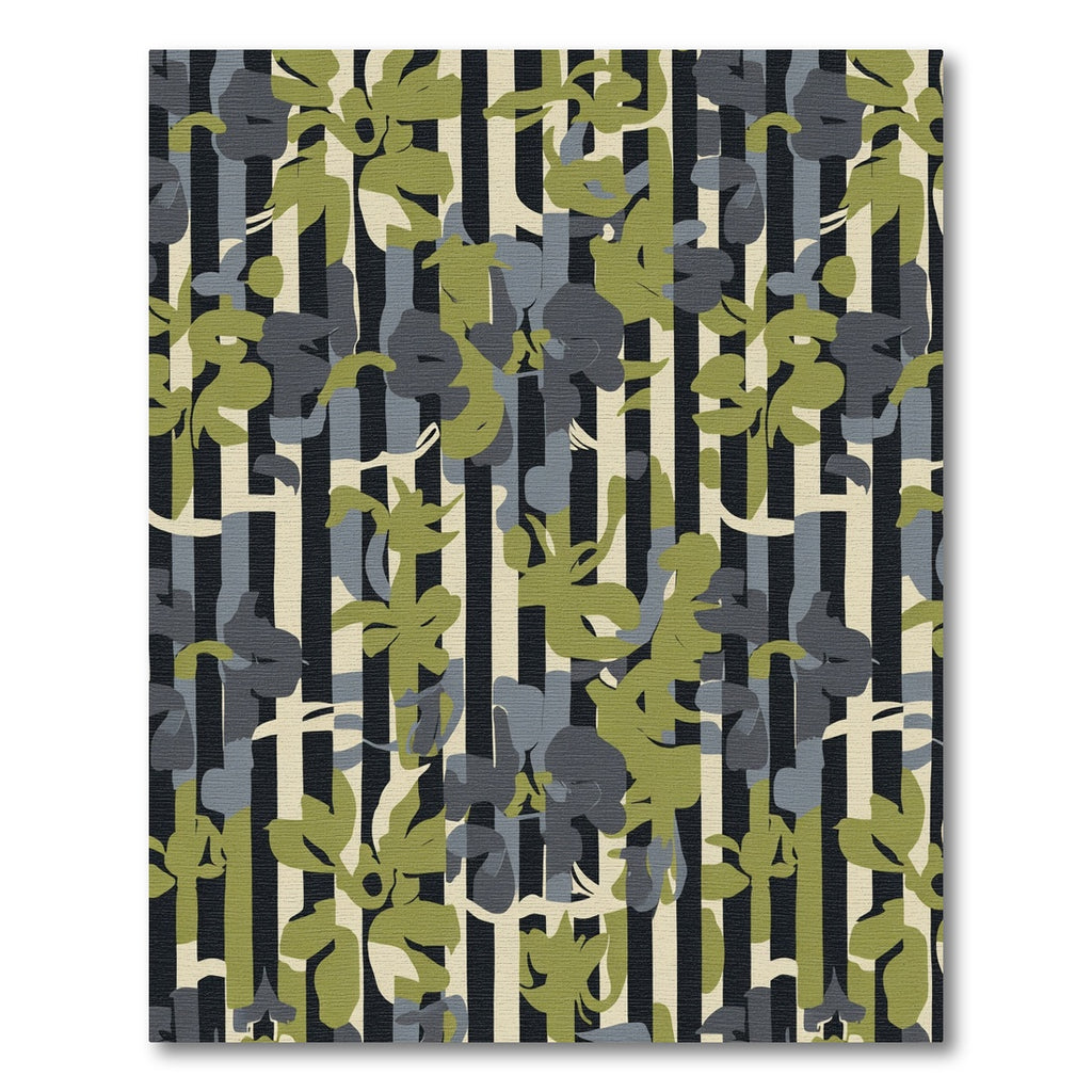 Abstract Camouflage floral Striped Rug