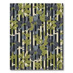 Abstract Camouflage floral Striped Rug