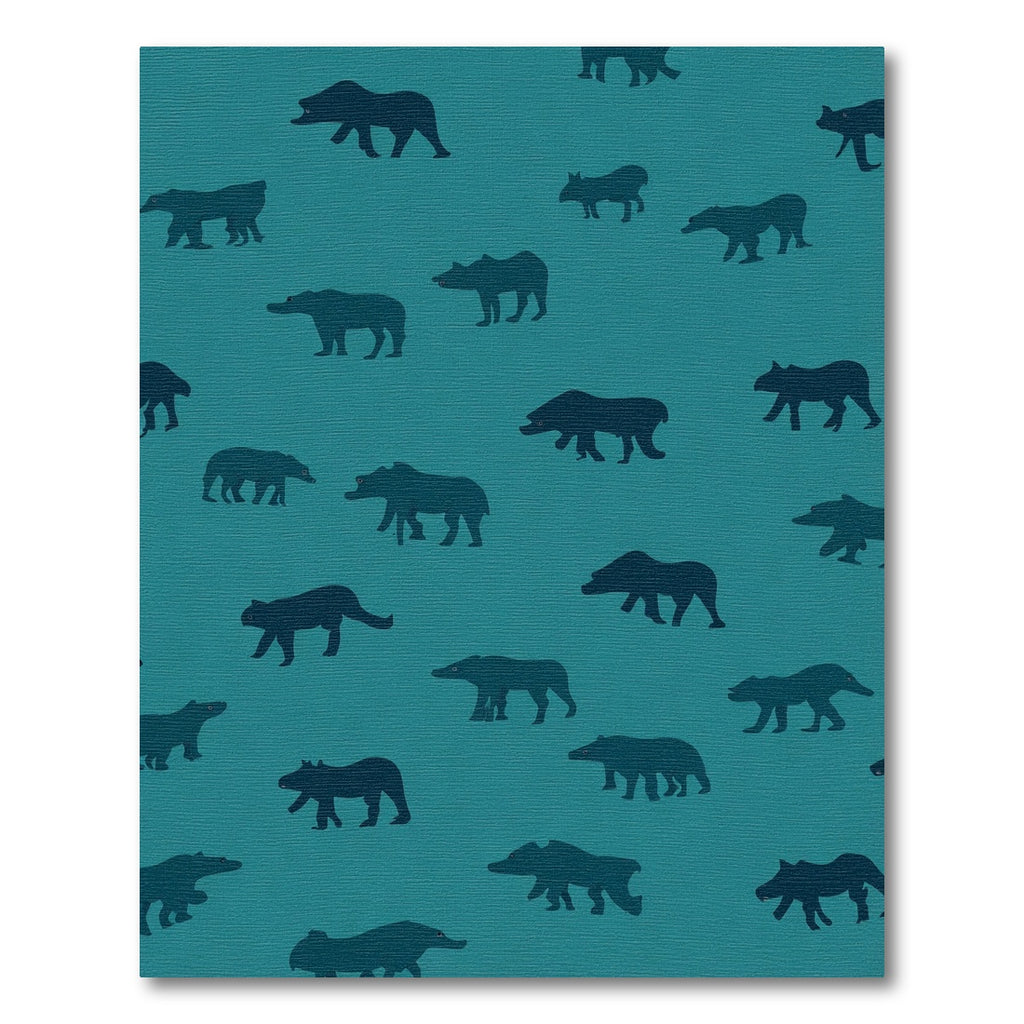 Teal Bear Silhouette Repeat Rug