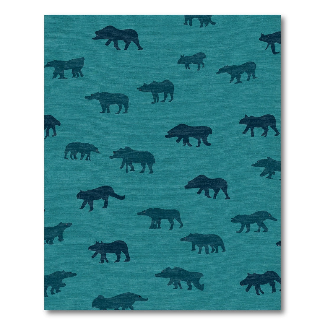 Teal Bear Silhouette Repeat Rug