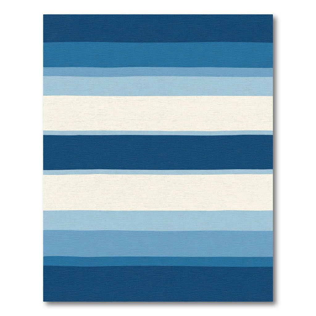 Serene Blue Gradient Horizontal Stripes Rug