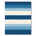 Serene Blue Gradient Horizontal Stripes Rug