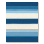 Serene Blue Gradient Horizontal Stripes Rug